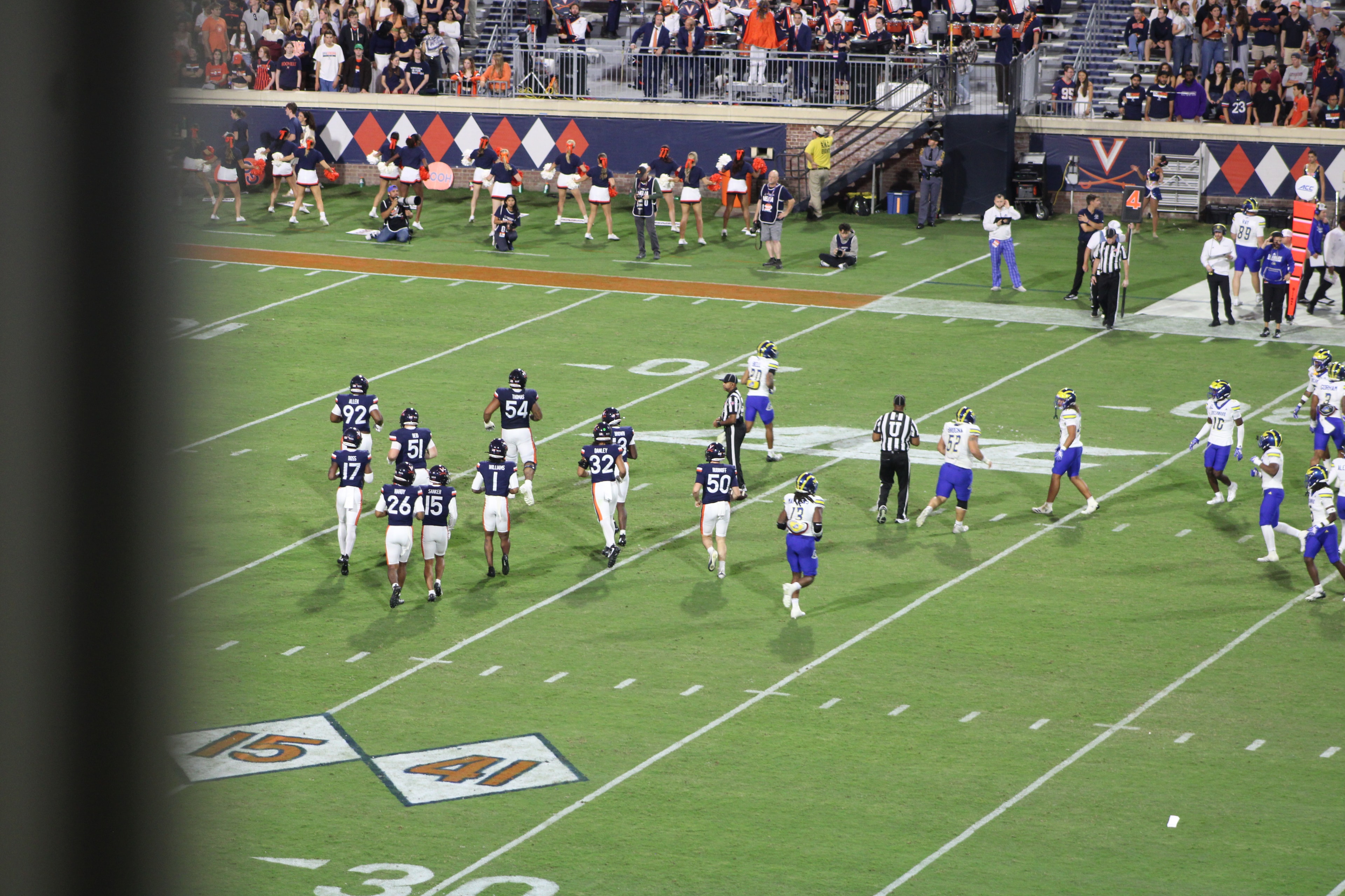 Fans at Virginia vs Delaware game day