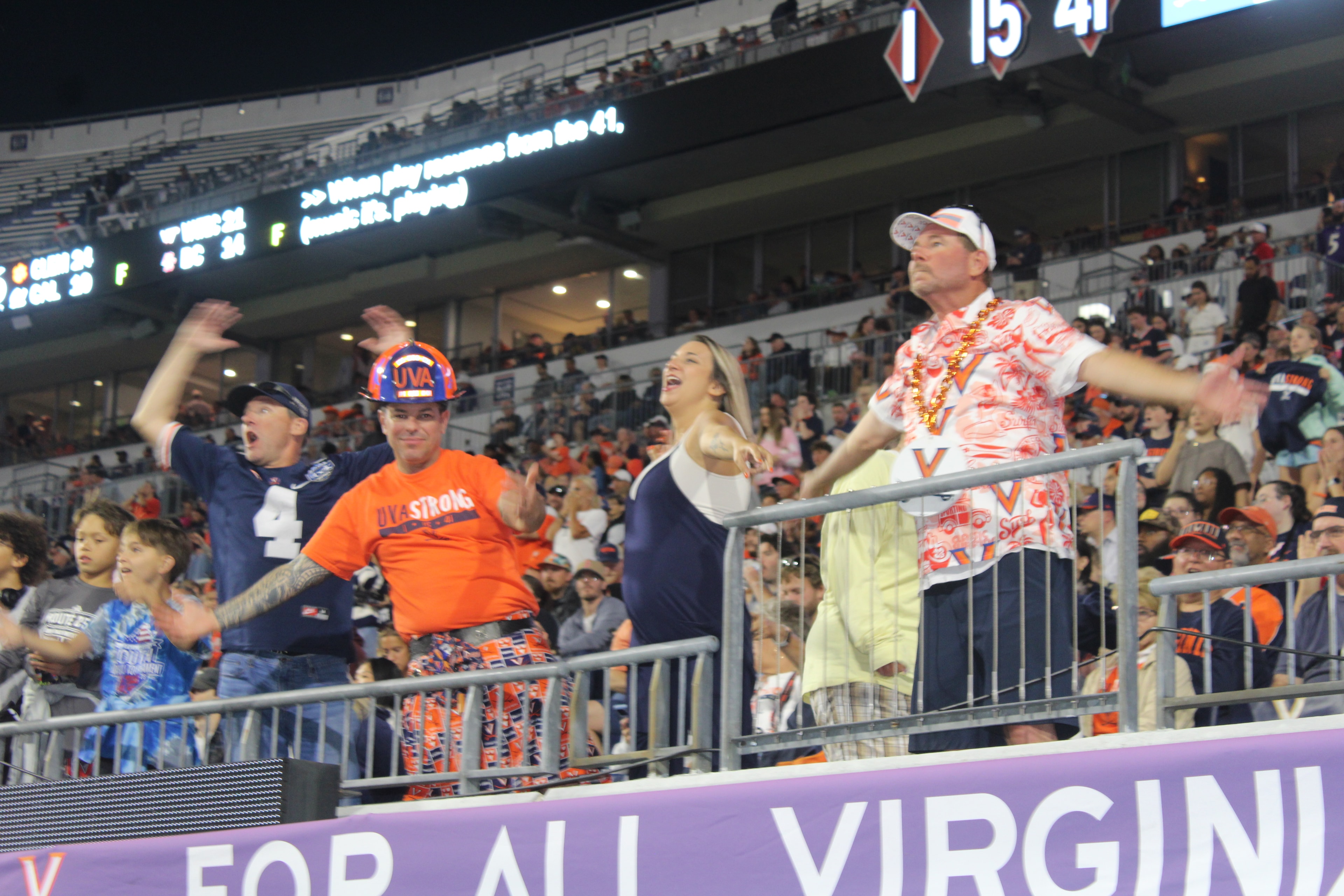 Fans at Virginia vs Delaware game day